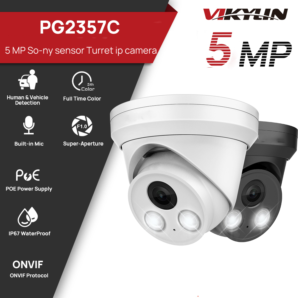 Home Security Lights Outdoors - กล้องวงจรปิด VIKYLIN 5MP พร้อมระบบมองเห็นกลางคืนแบบสีเต็มรูปแบบ เซ็นเซอร์ Sony