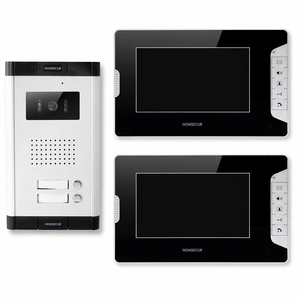 Home Security Monitoring System - ระบบอินเตอร์คอมวิดีโอแบบ 4 สาย 2 ครอบครัว พร้อมจอภาพ