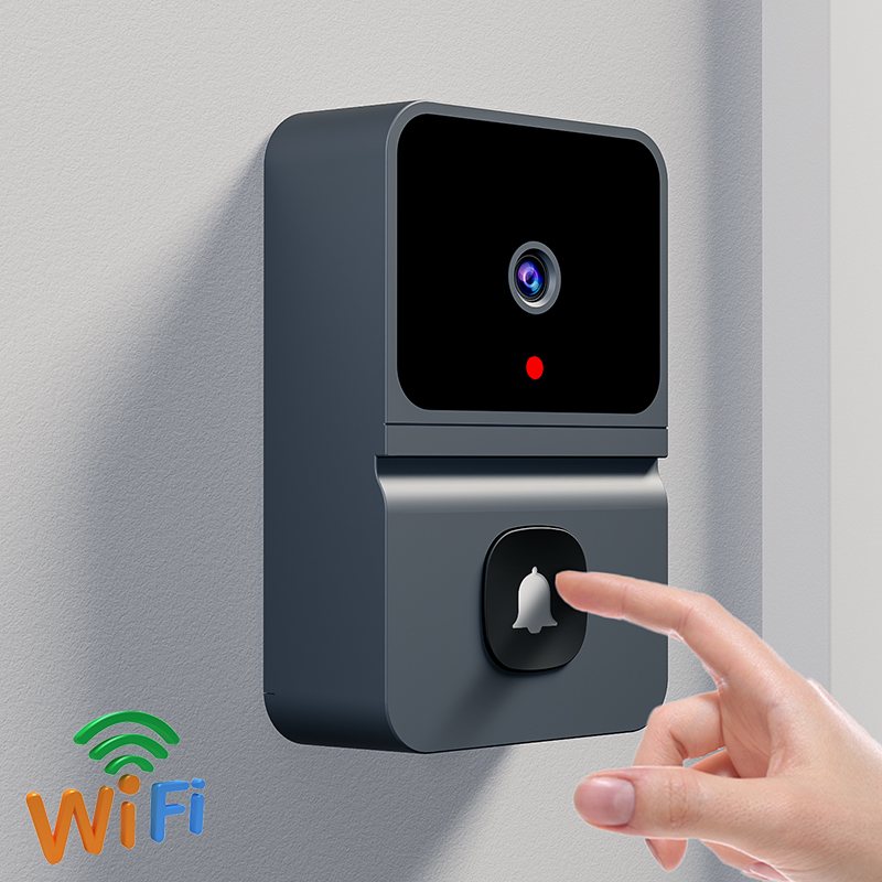 Home Security Ring Camera - กริ่งหน้าประตูวิดีโอระบบรักษาความปลอดภัยไร้สายสมาร์ทโฮมการมองเห็นได้ในเวลากลางคืนอินเตอร์คอมแบบกริ่งหน้าประตูแบบชาร์จไฟได้