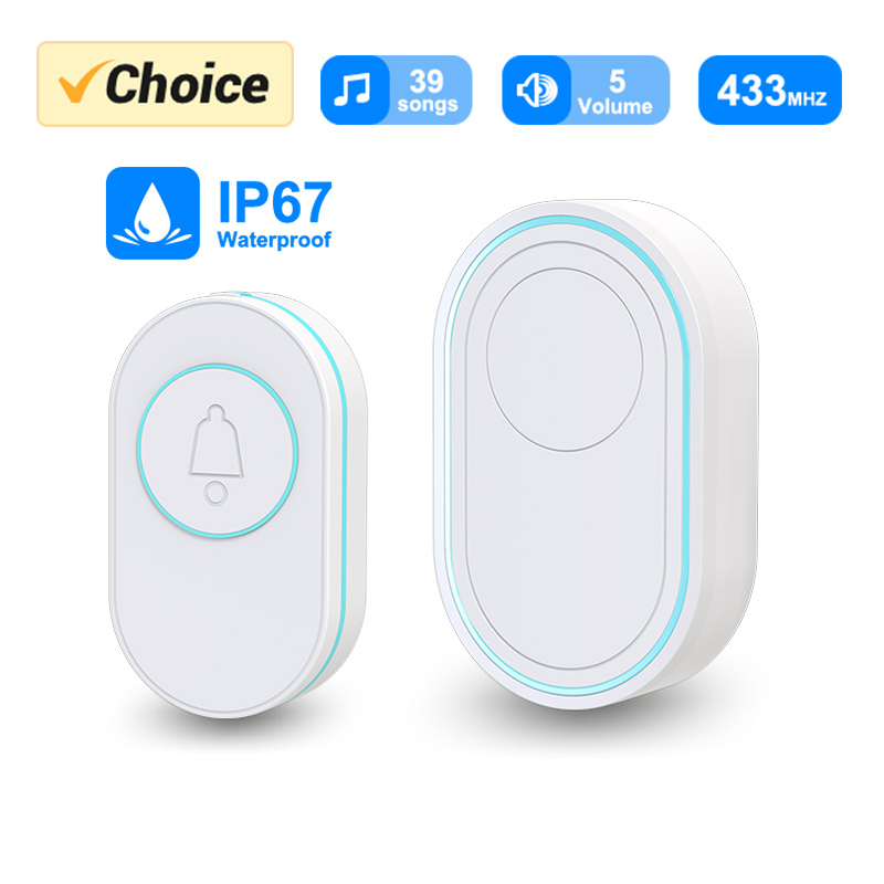 Home Security Bell - กริ่งประตูไร้สายกลางแจ้งกันน้ำ IP67ไฟแฟลช LED กระดิ่งประตูสมาร์ทโฮมสัญญาณเตือนความปลอดภัยสำหรับบ้าน