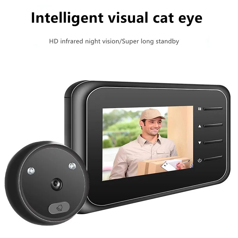 Home Security Ring Camera - 2.4 นิ้ววิดีโอ Peephole Doorbell กล้องวิดีโอ-Eye บันทึกอัตโนมัติแหวนอิเล็กทรอนิกส์