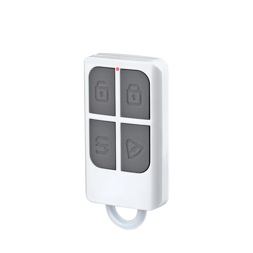 Home Security Home Assistant - RC531 รีโมทคอนโทรลไร้สายแบบพกพา 4 ปุ่ม พร้อมพวงกุญแจ สำหรับระบบสัญญาณเตือนภัยบ้าน