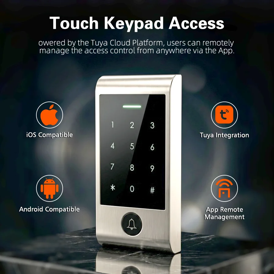 Home Security Bell - ระบบควบคุมระยะไกลแบบสัมผัส WIFI ขั้นสูง พร้อมปุ่มกดประตู กันน้ำ ใช้งานร่วมกับ