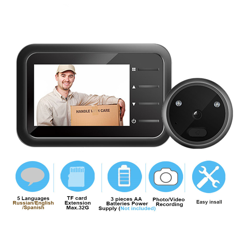 Home Security Ring Camera - วิดีโอ Peephole Doorbell กล้องวิดีโอ-Eye บันทึกอัตโนมัติแหวนอิเล็กทรอนิกส์ Night