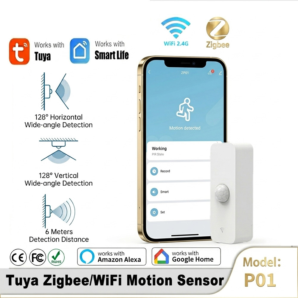 Home Security Home Assistant - เซ็นเซอร์ตรวจจับความเคลื่อนไหวอัจฉริยะ PIR WiFi Zigbee สำหรับระบบรักษาความปลอดภัยบ้านอัตโนมัติ Smart