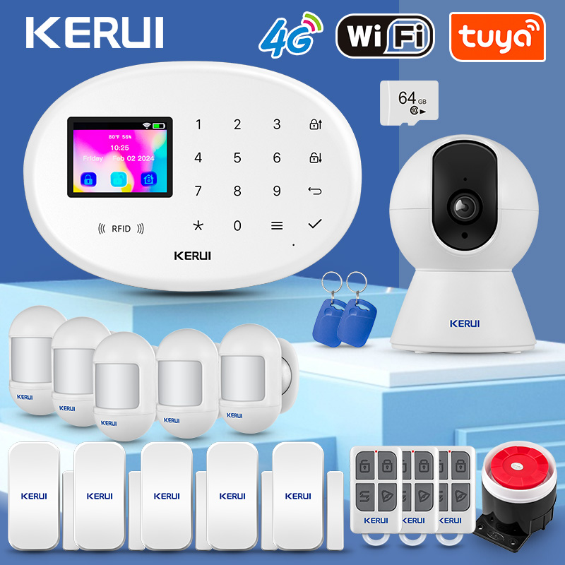 Home Security No Wifi - ระบบเตือนภัยอัจฉริยะ KERUI W204 Tuya ระบบเตือนภัย 4G/WiFi