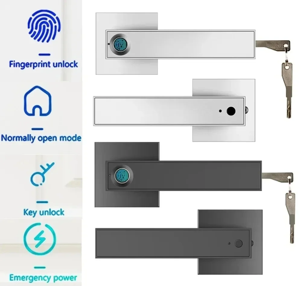 Home Security Gate - ล็อคประตูอัจฉริยะรุ่นใหม่พร้อมบลูทูธ รองรับแอป Tuya ล็อคอิเล็กทรอนิกส์ดิจิทัลสำหรับบ้านอัจฉริยะ ล็อคประตูไม้แบบไบโอเมตริกซ์ด้วยลายนิ้วมือ
