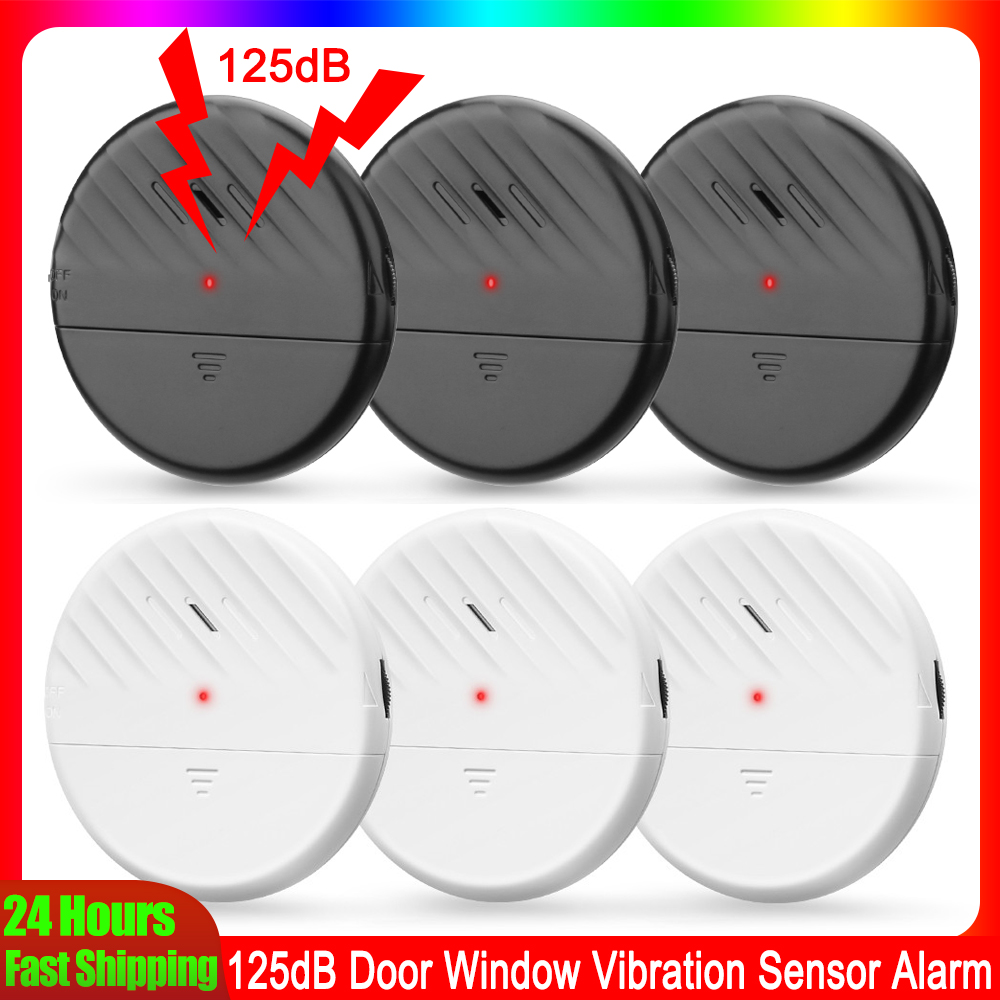 Home Security Gate - Eecpow ไร้สายประตูหน้าต่างเซ็นเซอร์การสั่นสะเทือนนาฬิกาปลุก 125dB Glass Break Anti-Theft