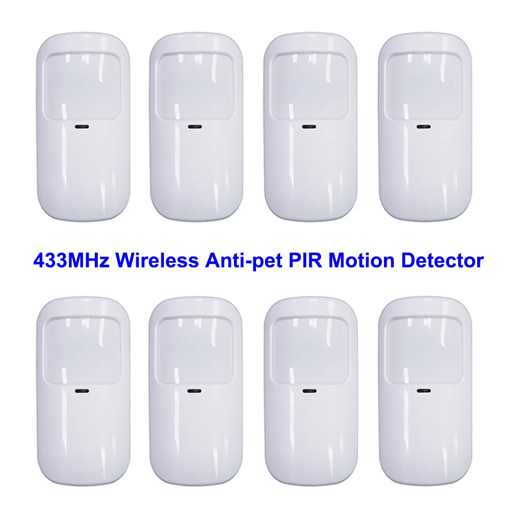 Pet Immune Pir Sensor - เครื่องตรวจจับอินฟราเรดไร้สายสีขาว433MHz เซ็นเซอร์เตือนการเคลื่อนไหว PIR เซ็นเซอร์อัจฉริยะป้องกันสัตว์เลี้ยงสำหรับโฮสต์ความปลอดภัยในบ้านรหัส EV1527