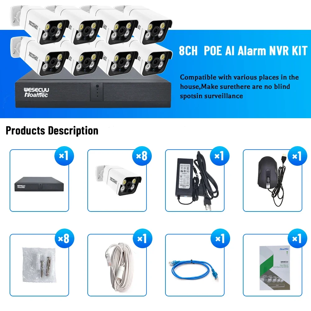 Home Security Nvr - ชุดกล้องวงจรปิดรักษาความปลอดภัยภายในบ้านและนอกบ้าน ระบบ NVR แบบ IP PoE