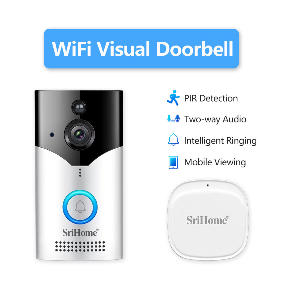 Peephole Camera Viewer - Srihome DH002 4MP 1440P กล้องวิดีโออินเตอร์คอมสำหรับประตูบ้านแบบ WIFI