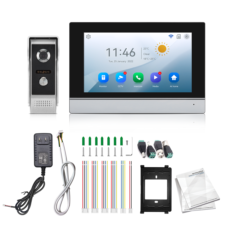 Home Security No Wifi - หน้าจอ IPS 7 นิ้ว กล้อง 2MP