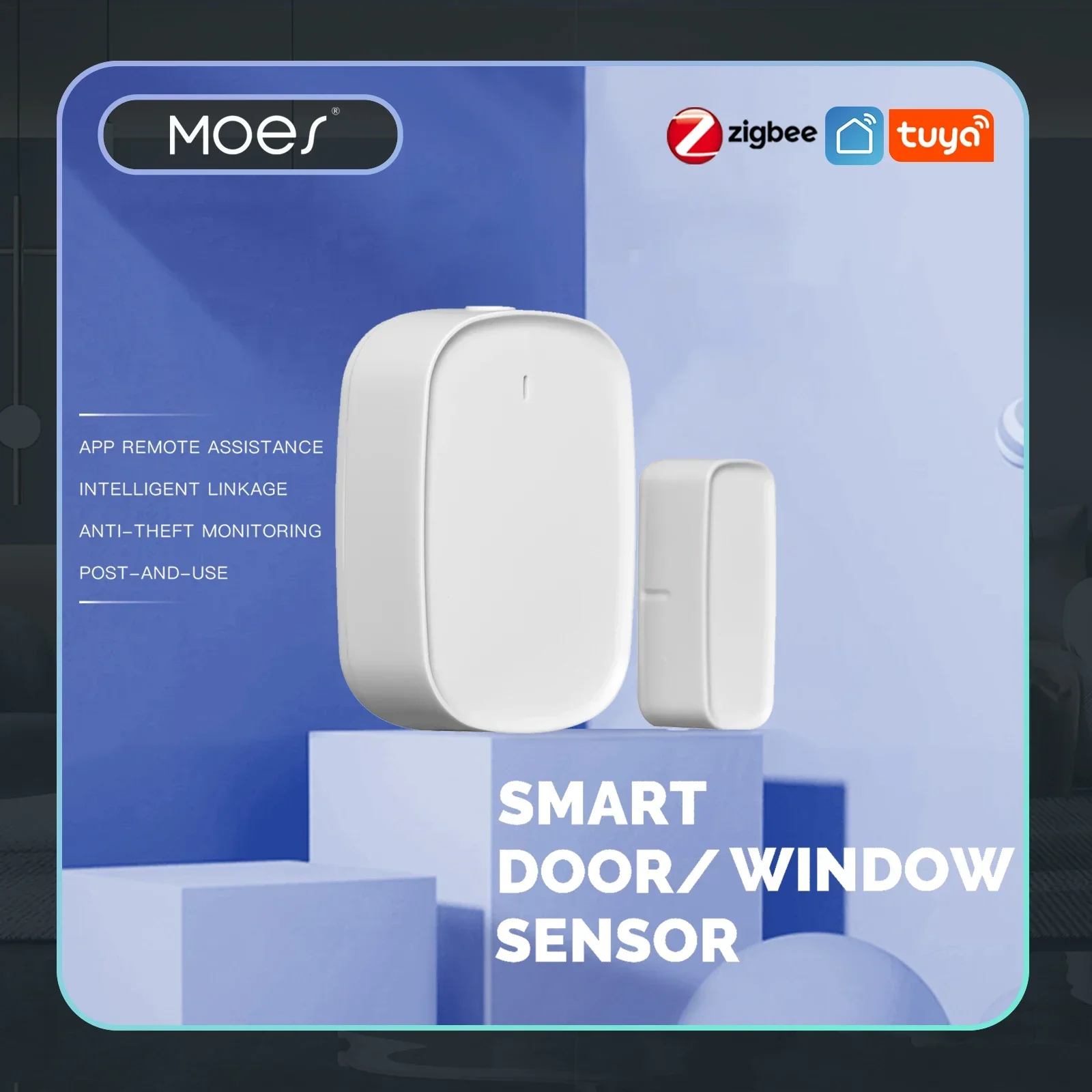Home Security Gate - MOES Tuya ZigBee/Wifi สมาร์ทประตูหน้าต่าง Sensor เครื่องตรวจจับสมาร์ทโฮม
