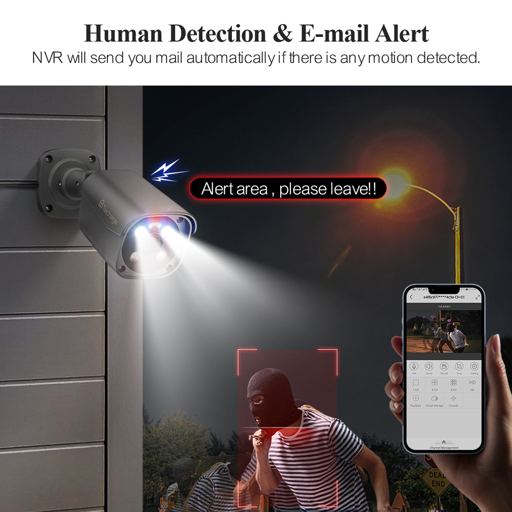 Techage H.265 8CH 5MP 8MP 4K P - Home Security Monitoring System บทวิจารณ์และราคา