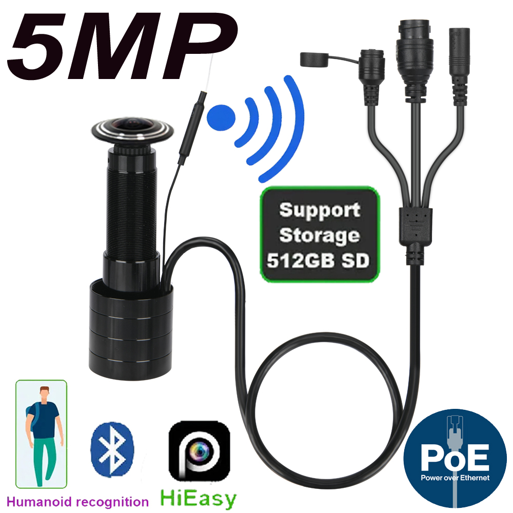 5MP Door Eye IP POE กล้องมินิต - Peephole Camera Viewer บทวิจารณ์และราคา