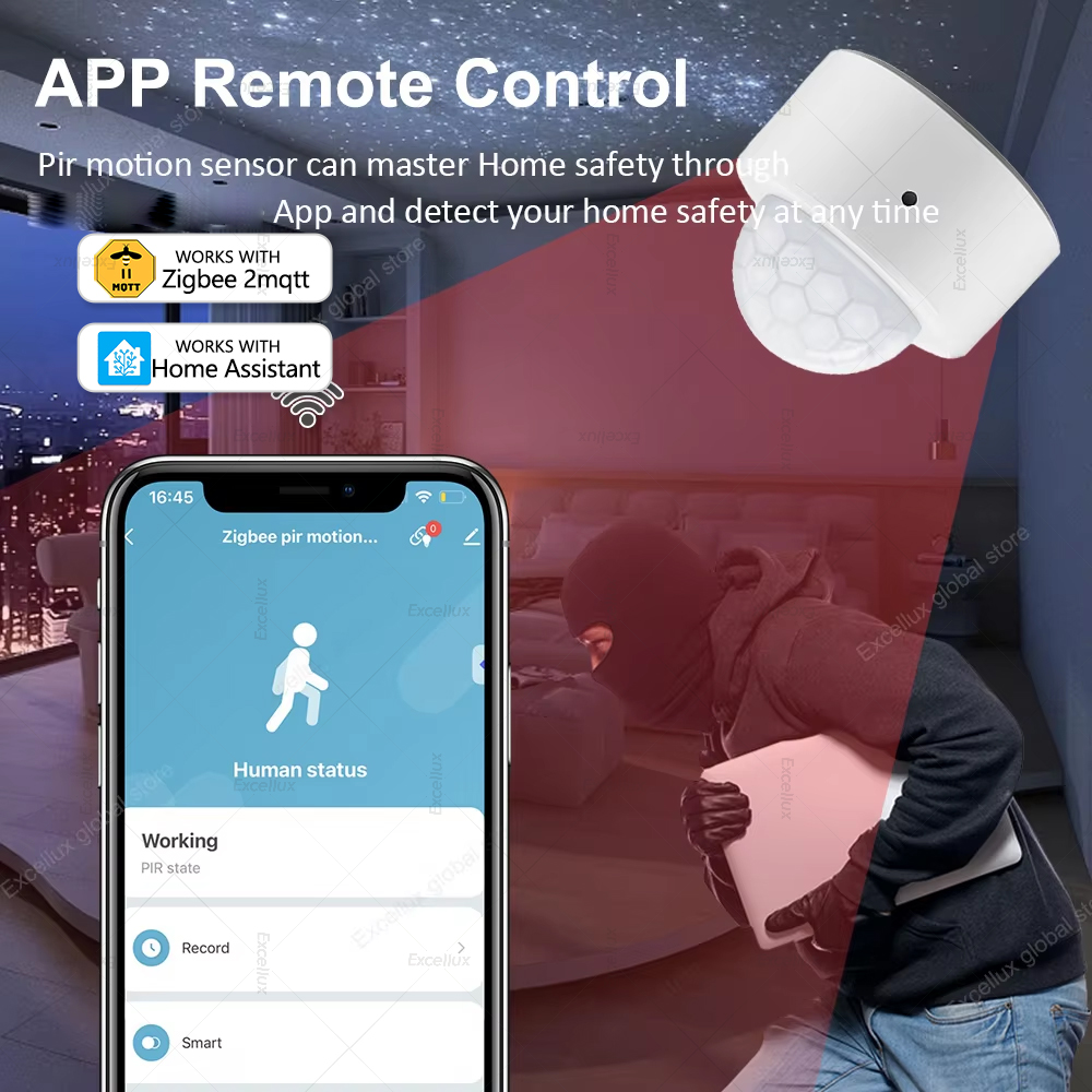 ZigBee PIR Motion Sensor มินิอ - Home Security Home Assistant บทวิจารณ์และราคา