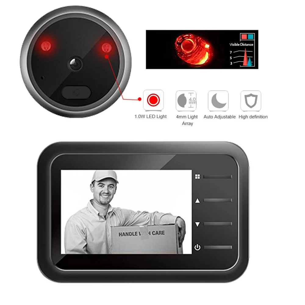 2.4 นิ้ววิดีโอ Peephole Doorbe - Home Security Ring Camera บทวิจารณ์และราคา