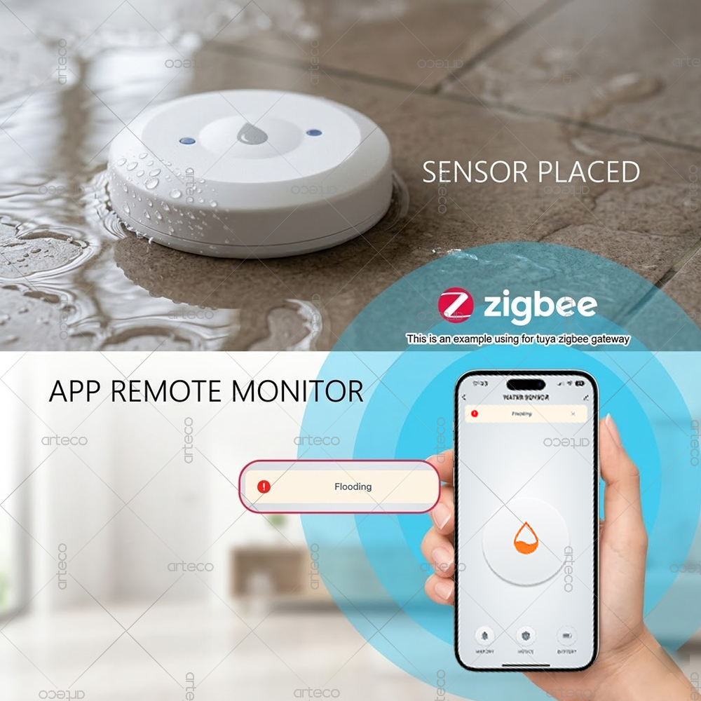 เซ็นเซอร์ตรวจจับน้ำรั่วซิกบี ร - Home Security Home Assistant บทวิจารณ์และราคา