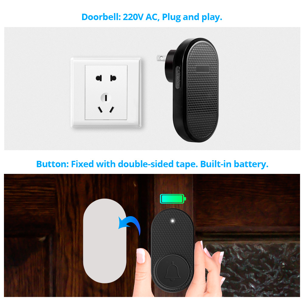 M558 ไร้สายสมาร์ท Doorbell Wel - Home Security Bell บทวิจารณ์และราคา