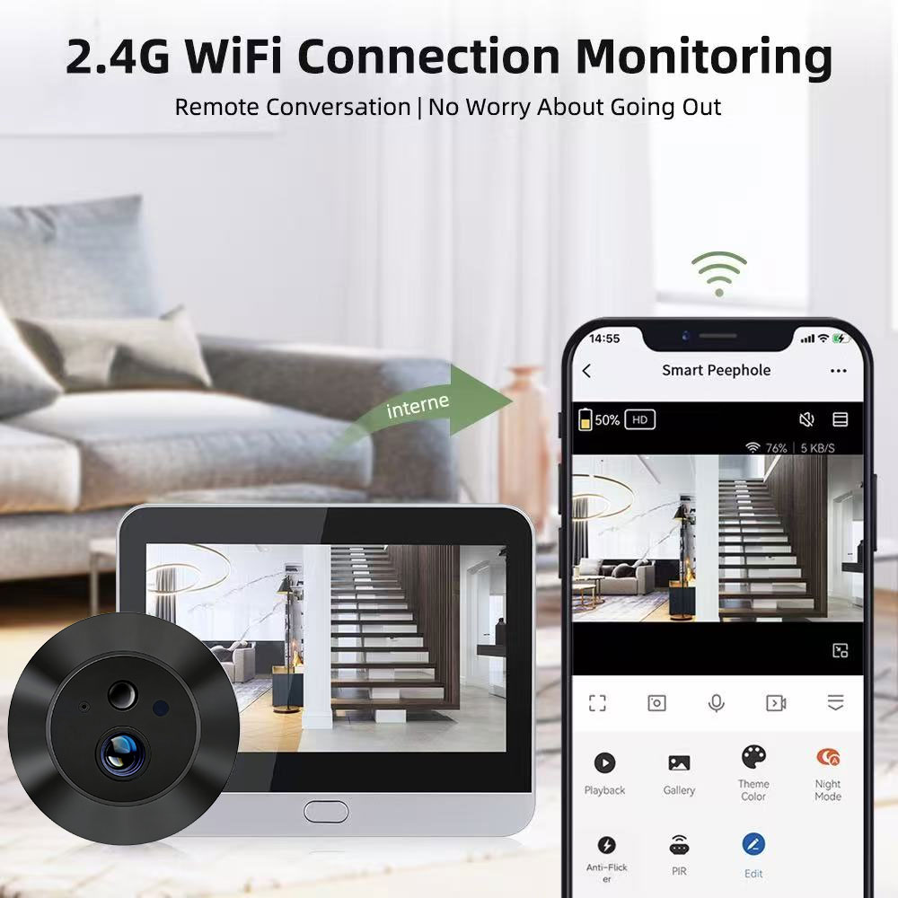 กล้องวงจรปิดอัจฉริยะ WiFi 2.4G - Peephole Camera Viewer บทวิจารณ์และราคา