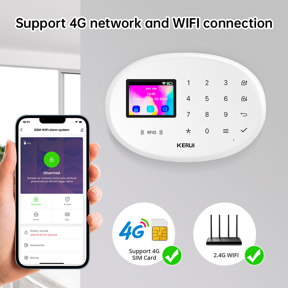 ระบบเตือนภัยอัจฉริยะ KERUI W20 - Home Security No Wifi บทวิจารณ์และราคา