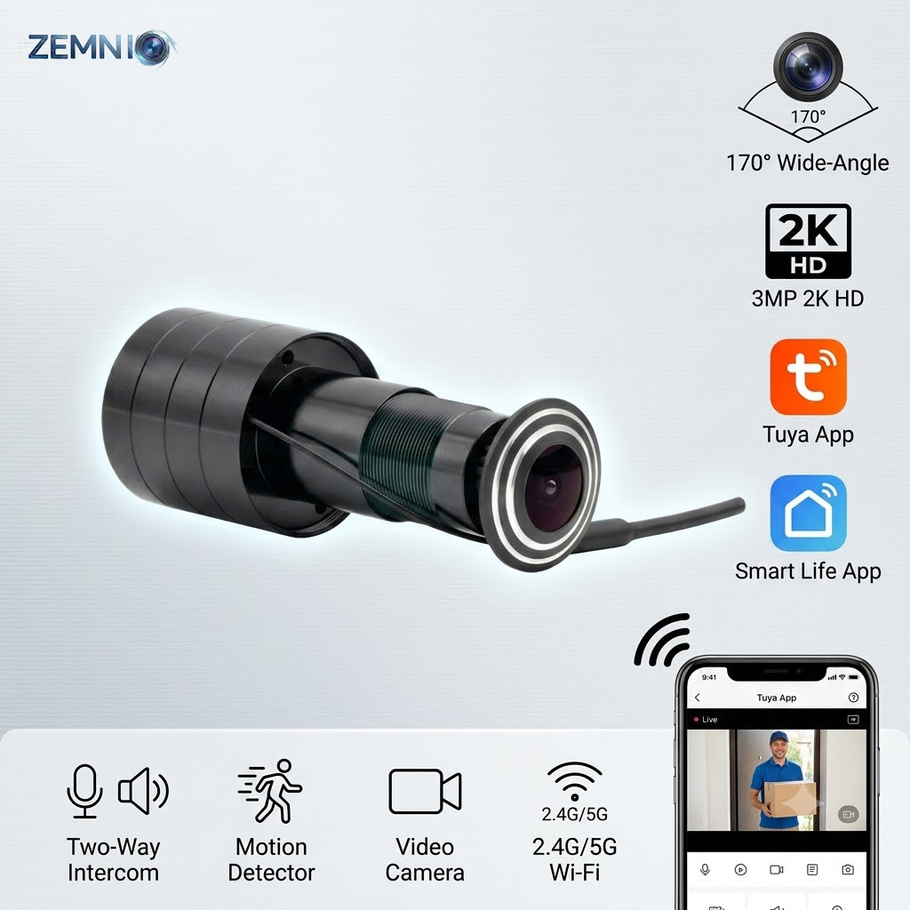 กล้องมองประตูแบบวิดีโอ WiFi คว - Peephole Camera Viewer บทวิจารณ์และราคา