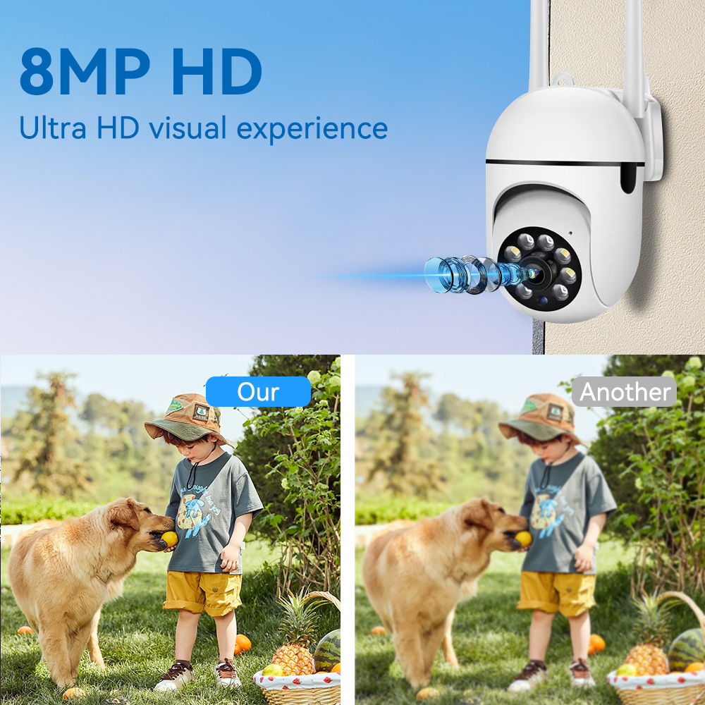 กล้องวงจรปิด IP 8MP 2.4G Wifi  - Home Security Lights Outdoors บทวิจารณ์และราคา