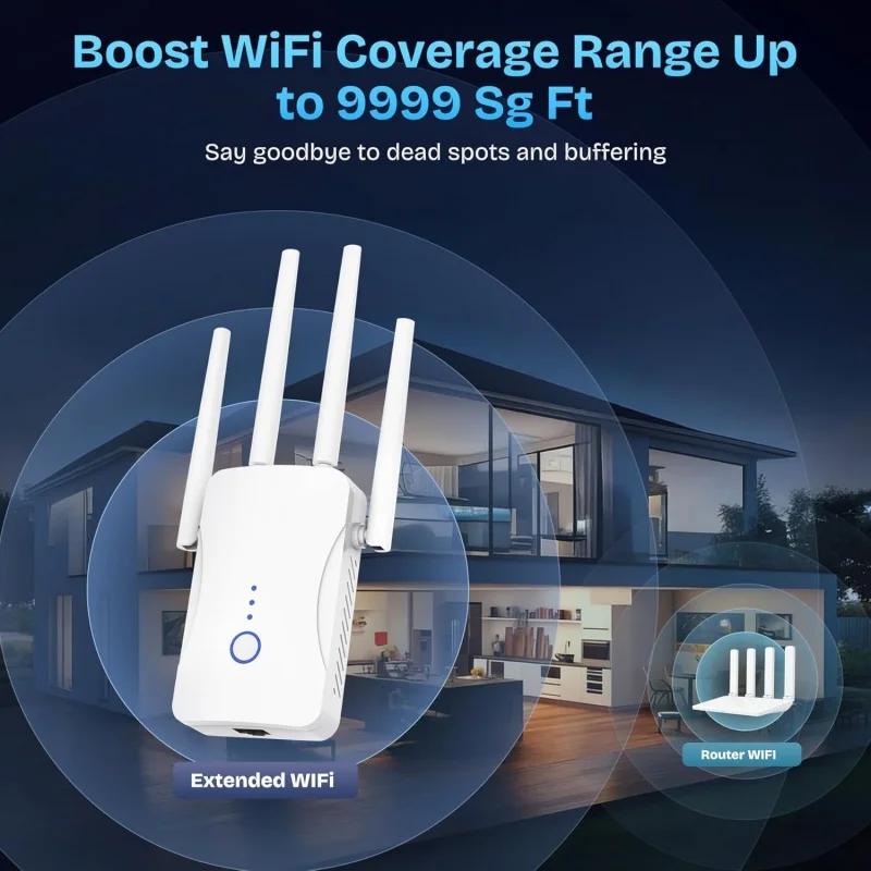 เครื่องขยายสัญญาณไวไฟแบบดูอัลแ - Home Security No Wifi บทวิจารณ์และราคา